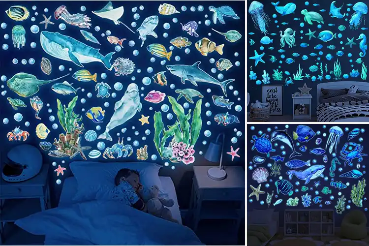 Detailed view of Best Luminous Sea Animal Wall Decals