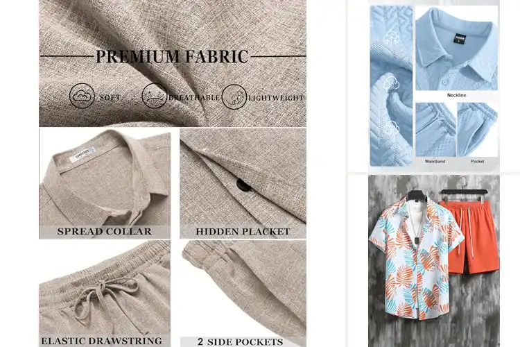 Detailed view of Best Men’s Shirt And Shorts Sets