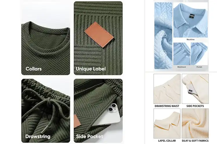 Detailed view of Best Men’s Two Piece Outfit Sets