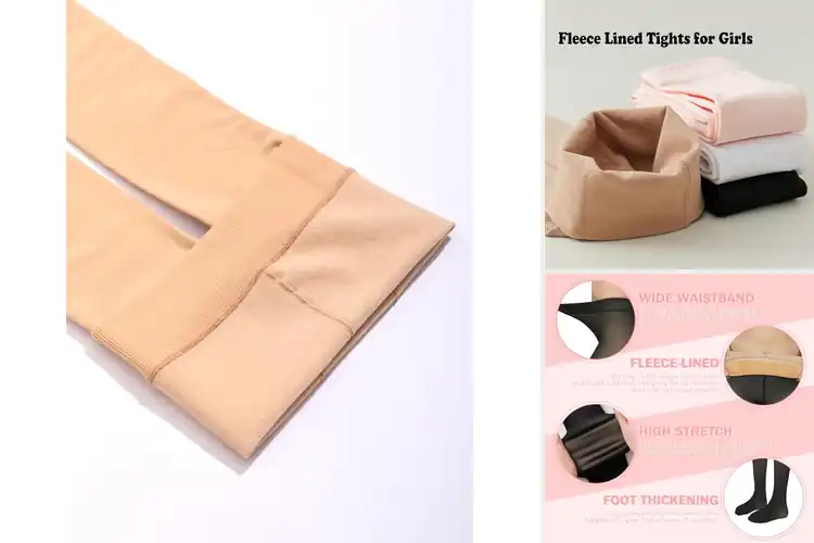 Detailed view of Best Snug Fit Fleece Lined Tights For Kids