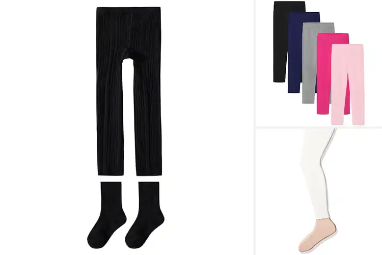 Detailed view of Best Stretchy Kids Tights With Elastic Waistband