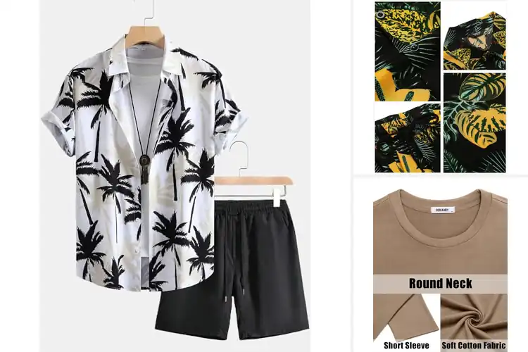 Detailed view of Best Summer Men’s Shirt Short Sets